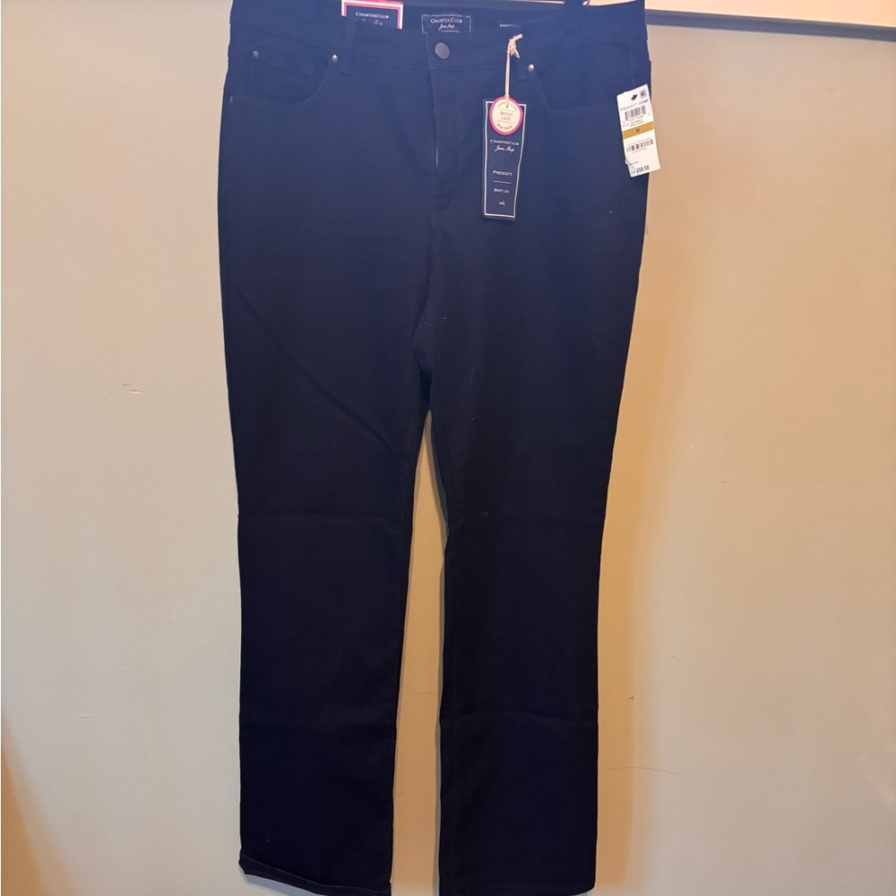 Charter Club Women's Classic Black Straight Leg Jeans
